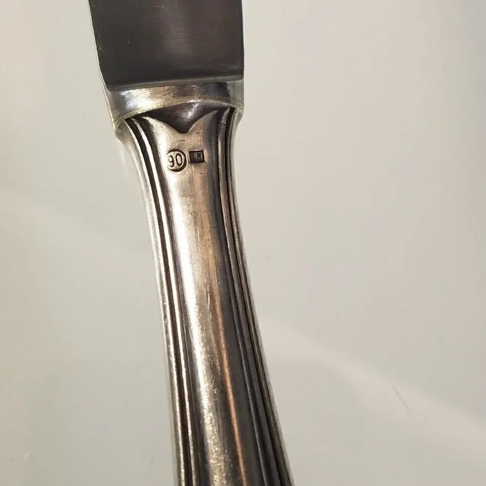 Vintage Gowe Wellner German Sliver Plate Knife Marke GW Gowe 90 18